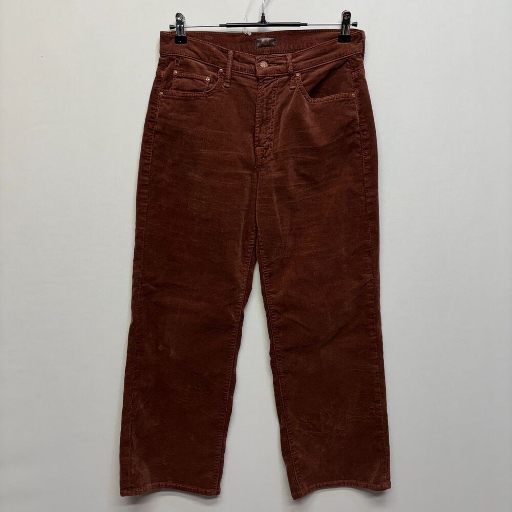 Mother Wide-Leg Corduroy Pants in Deep Chocolate Brown